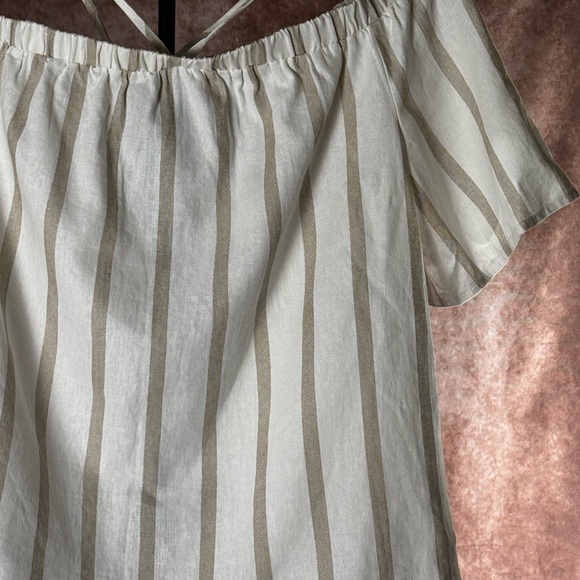 Vince Camuto Off Shoulder Linen Blend Blouse NWT Size S - Picture 2 of 8